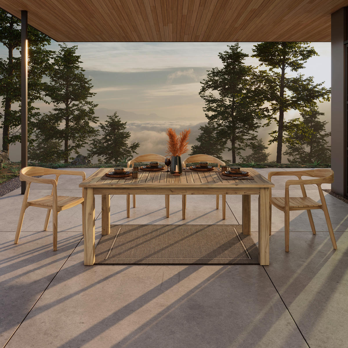 GARTENTISCH 180/100/76 cm  - Akaziefarben, Basics, Holz (180/100/76cm) - Ambia Garden