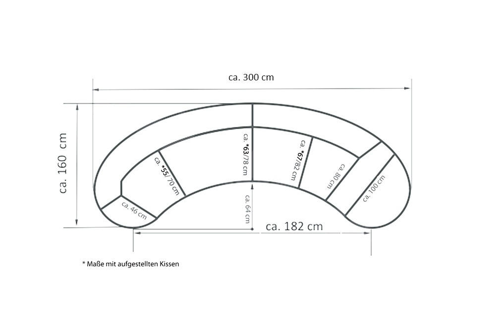 Thumbnail - Livetastic Wohnlandschaft, Beige, Textil, 4-Sitzer, Füllung: Schaumstoff, Ottomane rechts, organische Form, 300x160 cm, ...