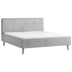 POLSTERBETT Grau 180/200 cm  - Eichefarben/Grau, Basics, Holz/Textil (180/200cm) - Xora