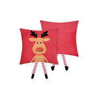 UKRASNI JASTUK    - braon/crvena, Osnovno, tekstil (45/45cm) - X-Mas