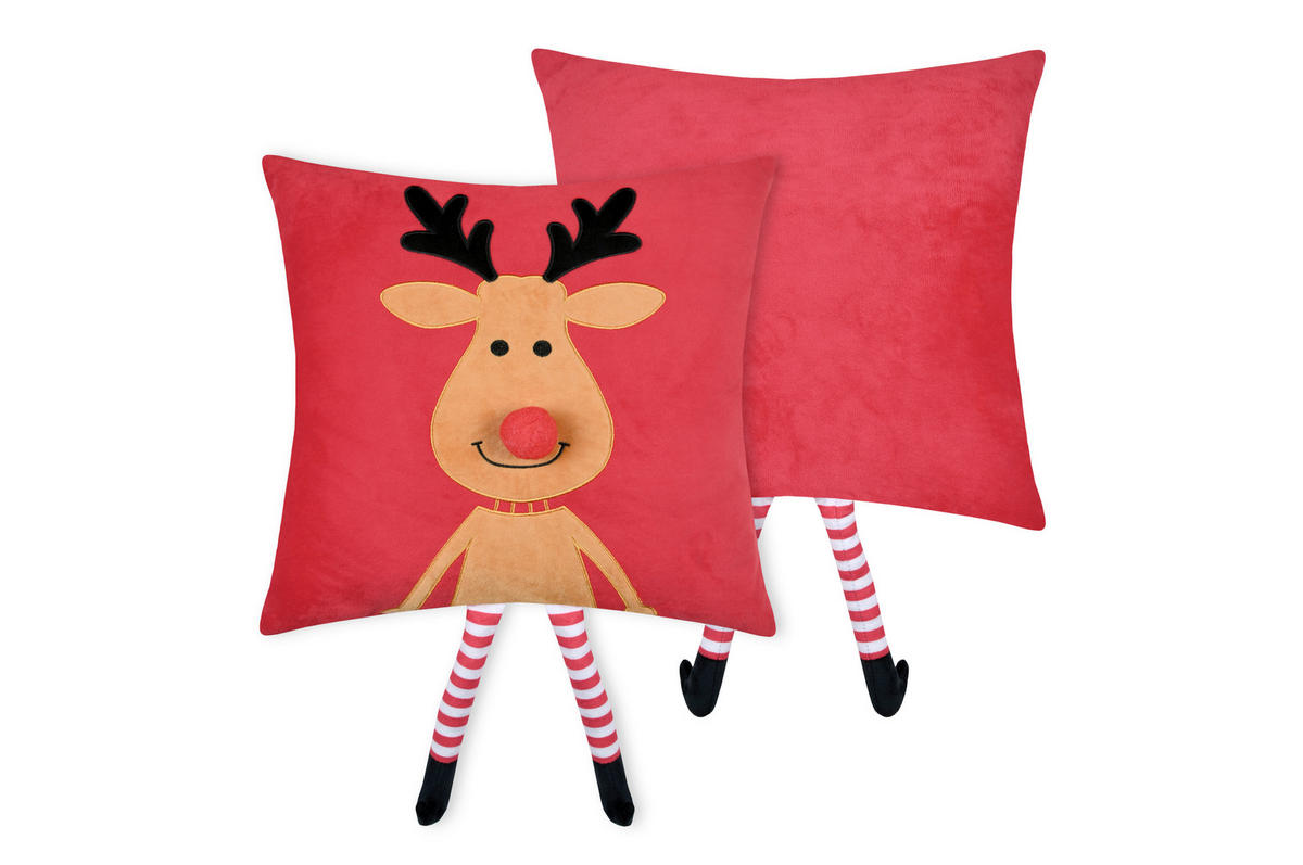 UKRASNI JASTUK    - braon/crvena, Osnovno, tekstil (45/45cm) - X-Mas