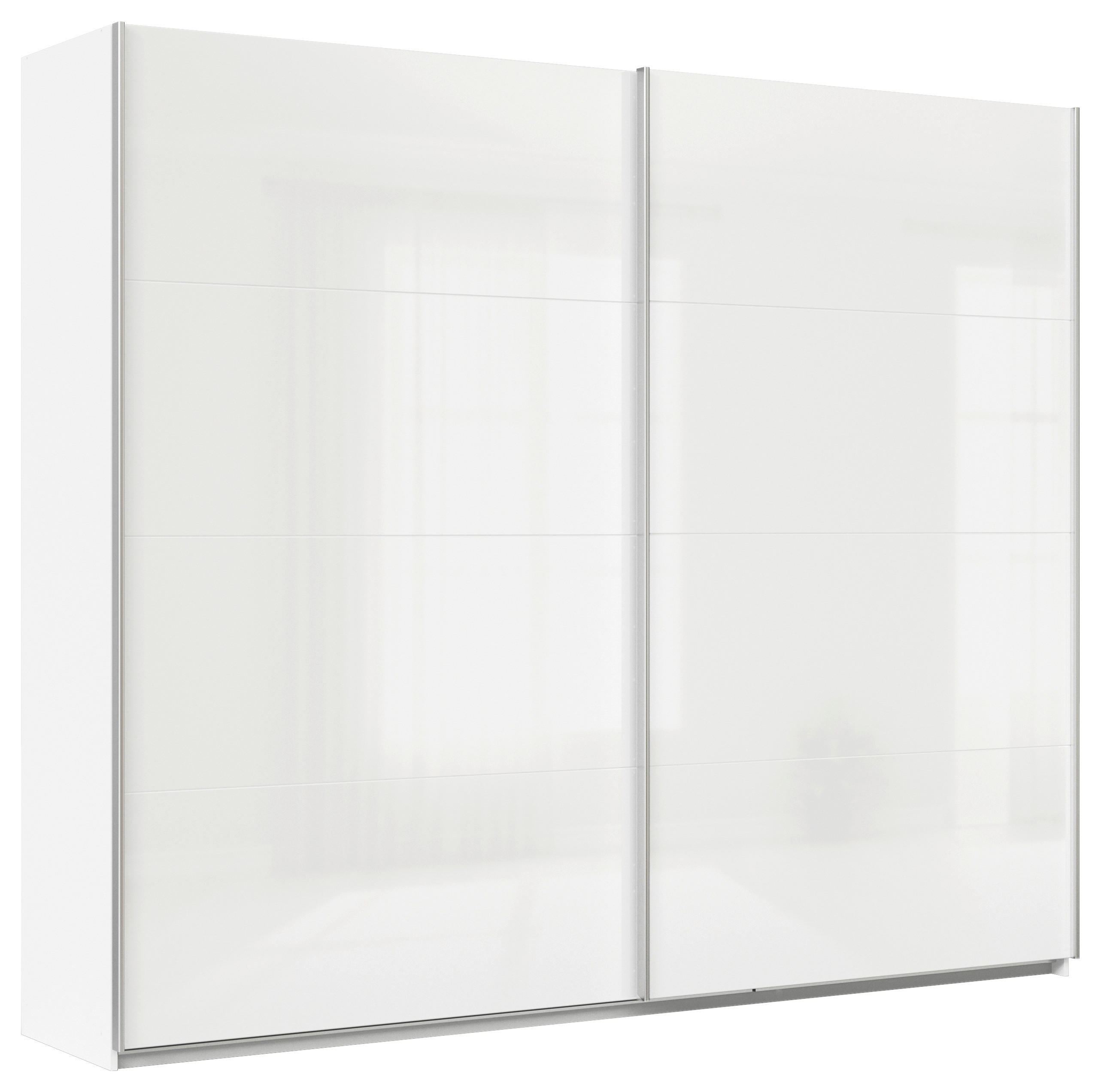 Schwebetürenschrank 271cm Feldkirch, Weiß Hochglanz
