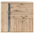 HIGHBOARD Turego Turego Eichefarben, Schieferfarben 128,6/117,4/37,4 cm - Schieferfarben/Eichefarben, KONVENTIONELL, Holz/Holzwerkstoff (128,6/117,4/37,4cm) - Voleo