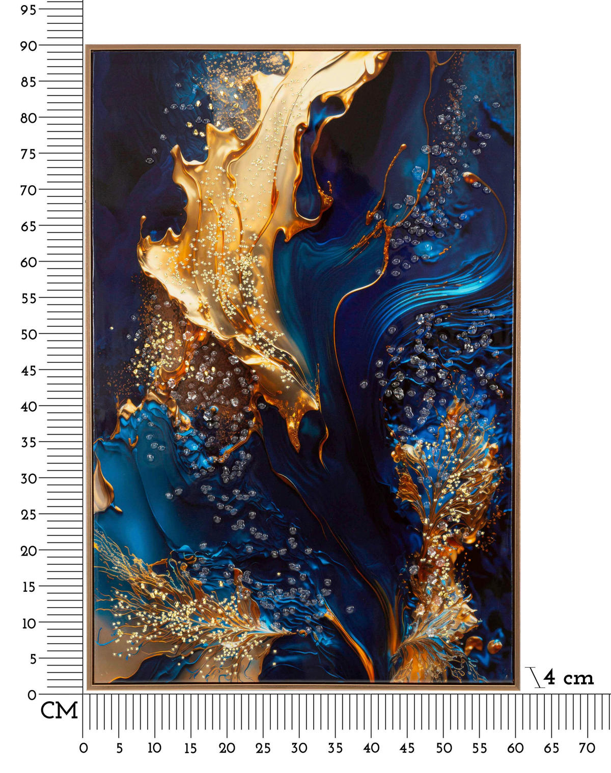 LEINWANDBILD Abstraktes  - Goldfarben, Basics, Holz/Kunststoff (60/90/4cm)