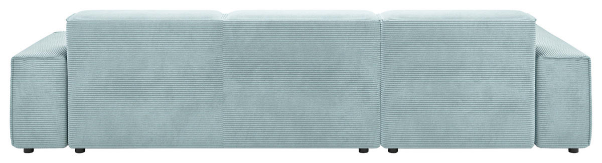 ECKSOFA in Cord Hellblau  - Schwarz/Hellblau, Design, Kunststoff/Textil (189/300cm) - Pure Home Lifestyle