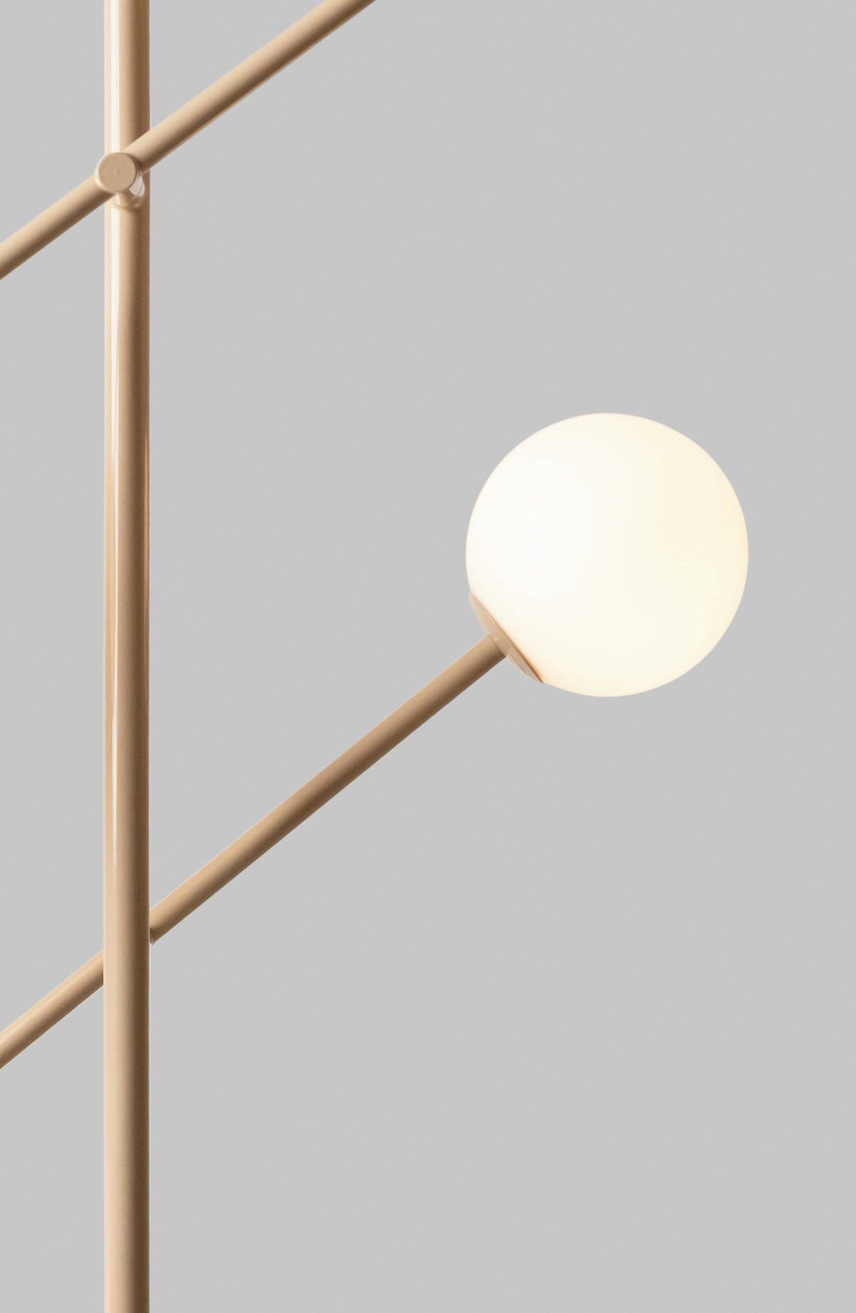 STEHLEUCHTE 47,5/63,5/165 cm    - Beige/Weiß, Design, Glas/Metall (47,5/63,5/165cm) - It's about Romi