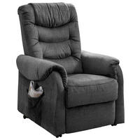 FERNSEHSESSEL Velours Dunkelgrau Stoffauswahl, Relaxfunktion  - Dunkelgrau/Schwarz, Design, Kunststoff/Textil (78/107/93cm) - Livetastic