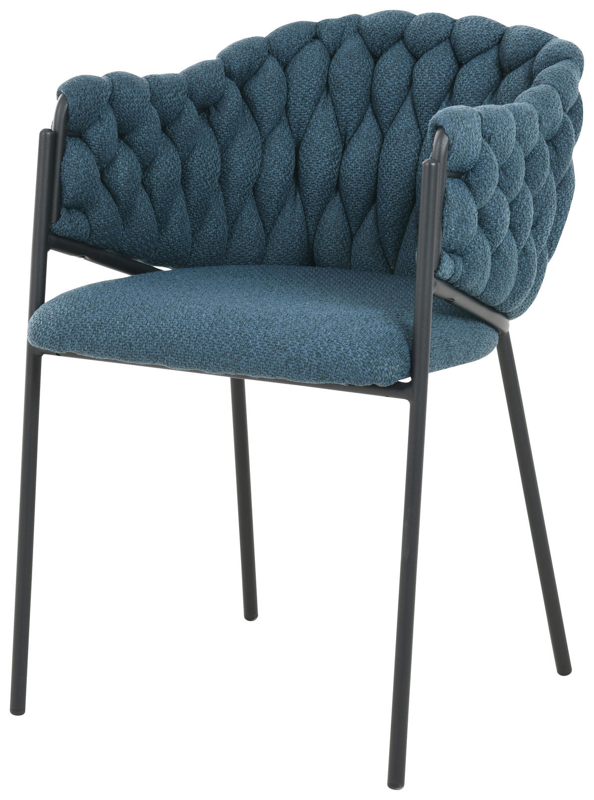STOL, les, kovina, tekstil modra  - modra/črna, Moderno, kovina/tekstil (54/78/62cm) - Carryhome