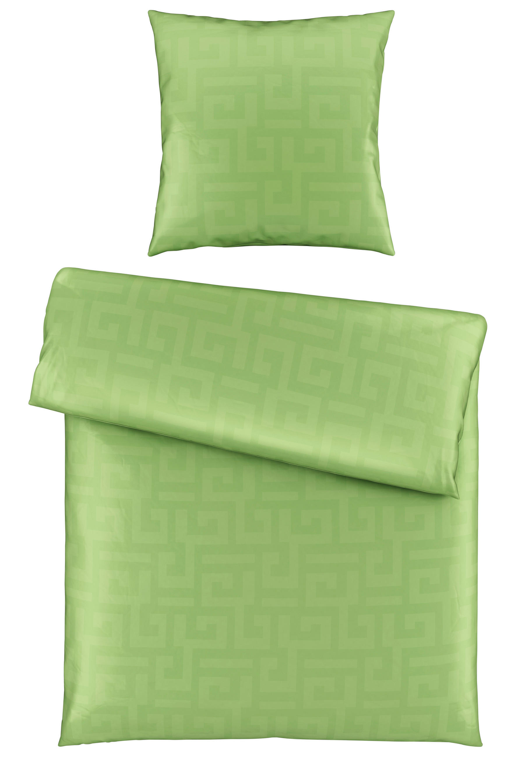 WENDEBETTWÄSCHE 2-teilig Mila Satin 135/200 cm  - Grün, Basics, Textil (135/200cm) - Bio:Vio