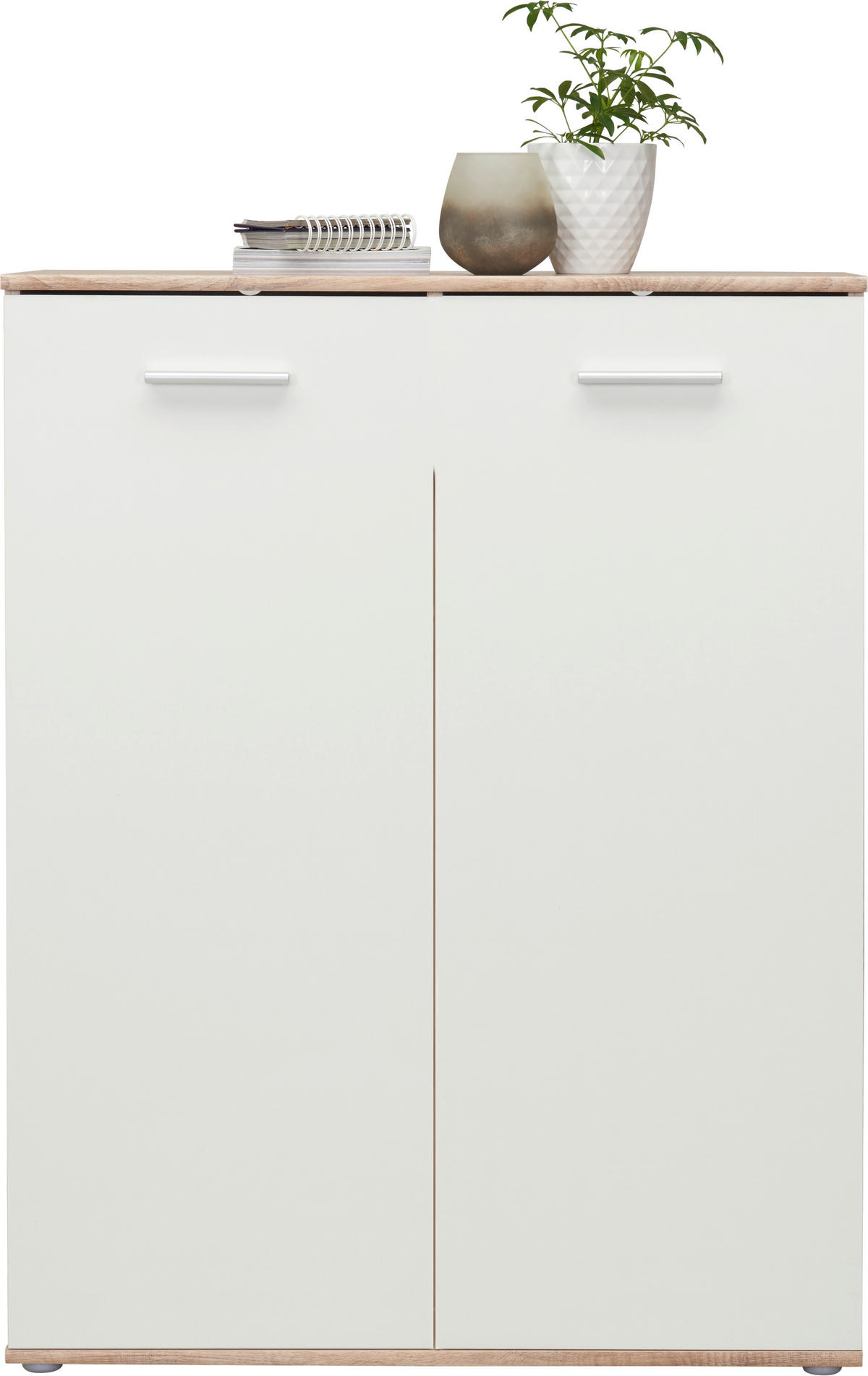 CIPELARNIK  bela, sonoma hrast  pločasti materijal     - sonoma hrast/bela, Dizajnerski, pločasti materijal/plastika (90/118/36cm) - Carryhome