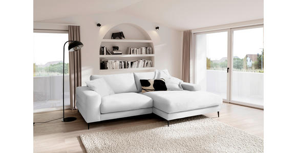 ECKSOFA  in Flachgewebe Creme  253/177 cm  - Creme/Schwarz, Design, Textil/Metall (253/177cm) - Dieter Knoll
