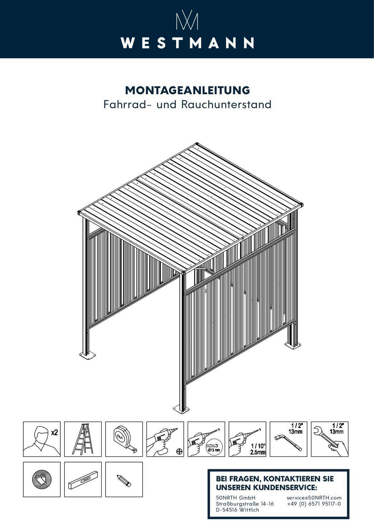 FAHRRADGARAGE - Anthrazit, Basics, Metall (180/210/200cm)
