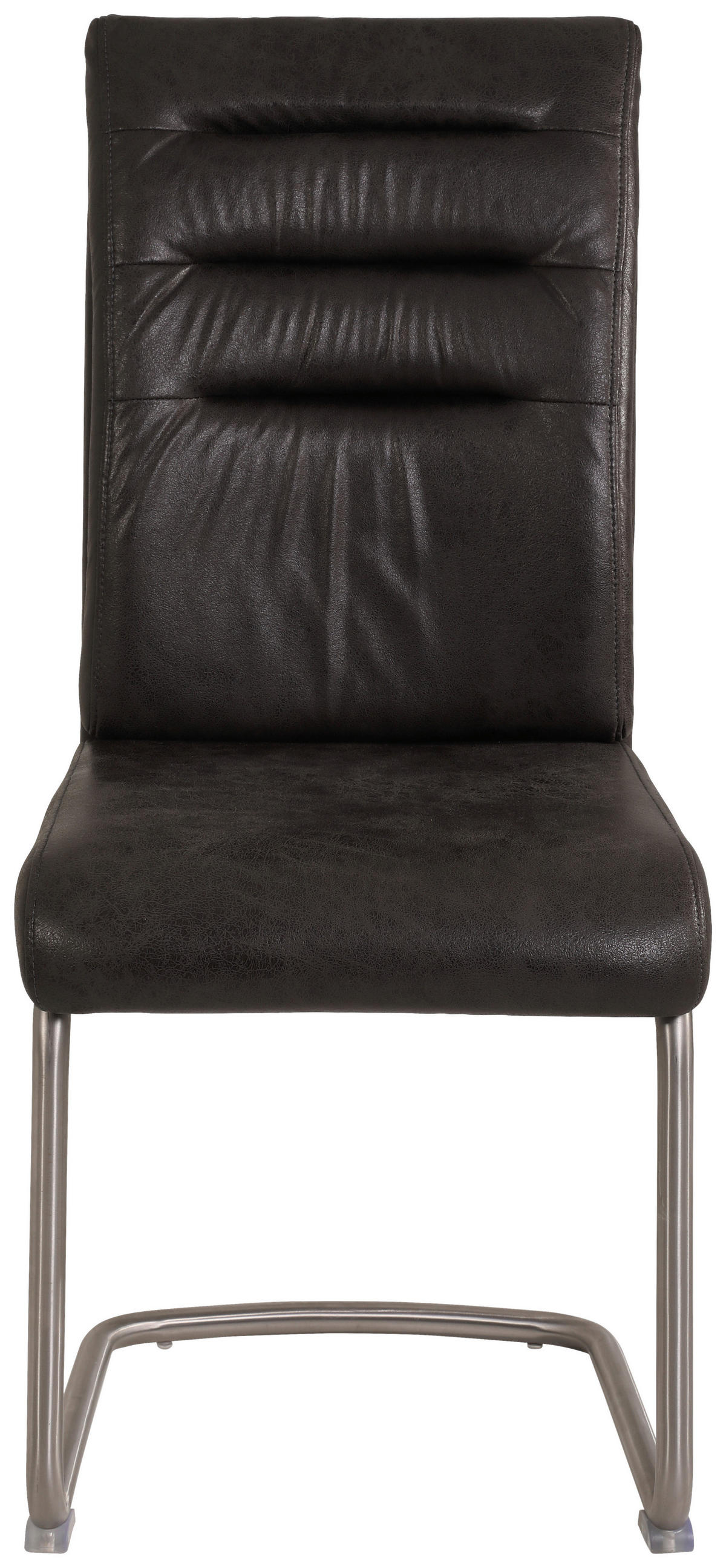 SCHWINGSTUHL-SET 4 Stück  in Edelstahl Mikrofaser  - Edelstahlfarben/Anthrazit, MODERN, Textil/Metall (45/102/65cm) - MID.YOU