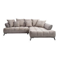 HÖRNSOFFA i chenille taupe  - svart/taupe, Modern, metall/textil (262/184cm) - MID.YOU