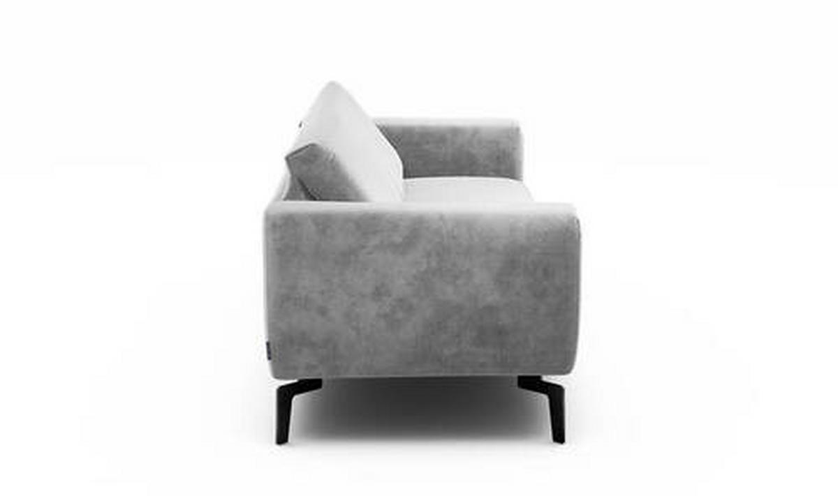2,5-SITZER in Samt Hellgrau  - Hellgrau/Schwarz, Design, Textil/Metall (220/86/86-94cm) - SENSOO