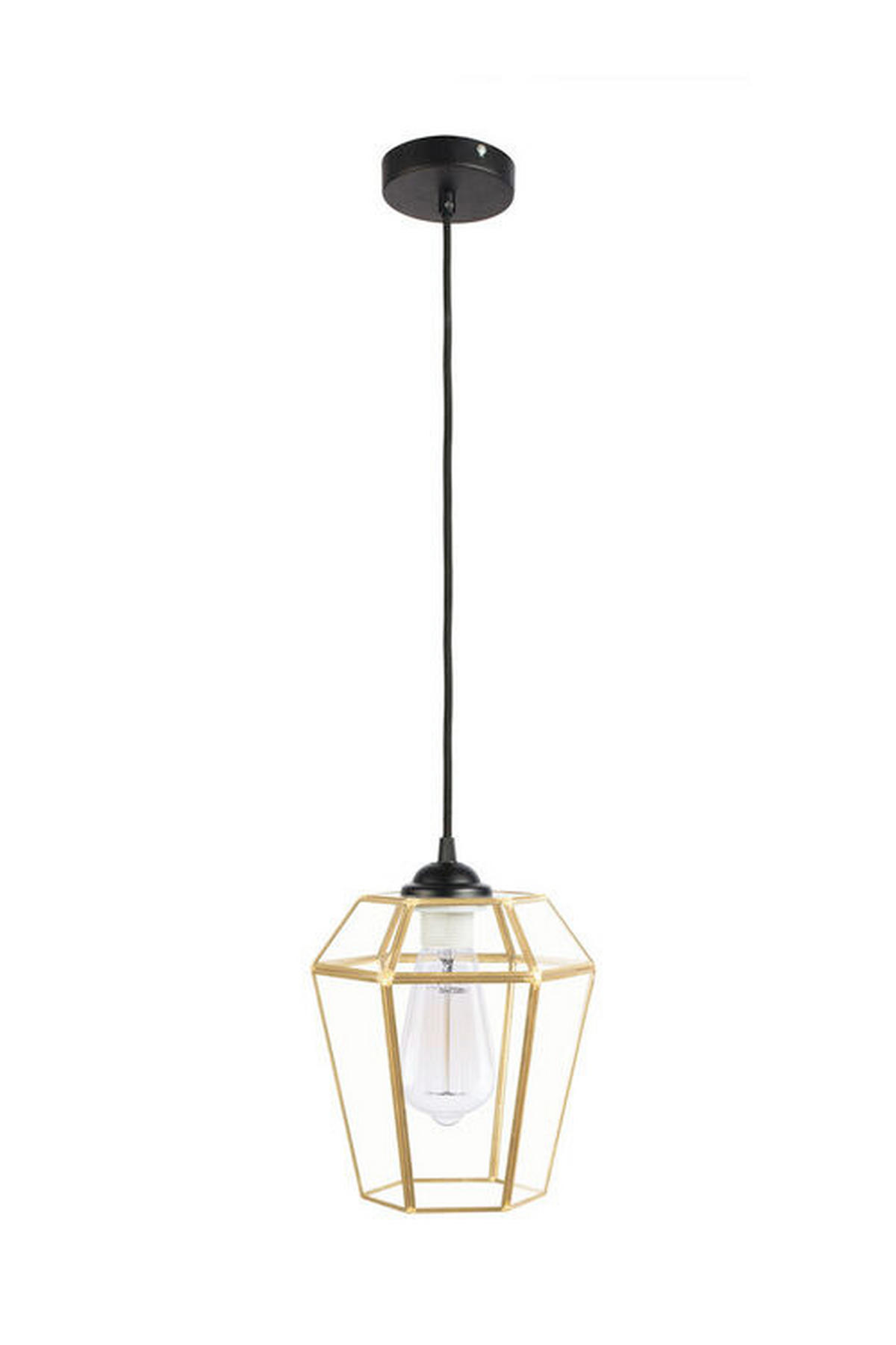 HÄNGELEUCHTE  22,5/26/22,5 cm   - Transparent/Schwarz, Trend, Glas (22,5/26/22,5cm) - Kayoom