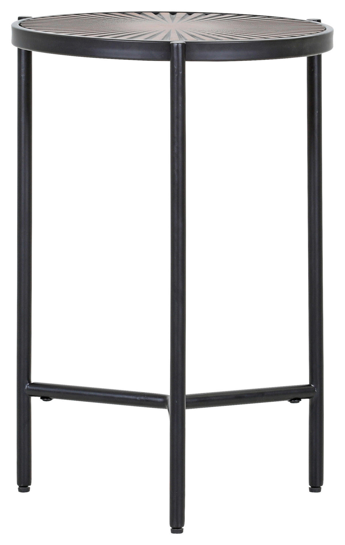 BEISTELLTISCH 40/40/59 cm Mangoholz massiv Schwarz rund  - Schwarz, Design, Holz/Metall (40/40/59cm) - Landscape