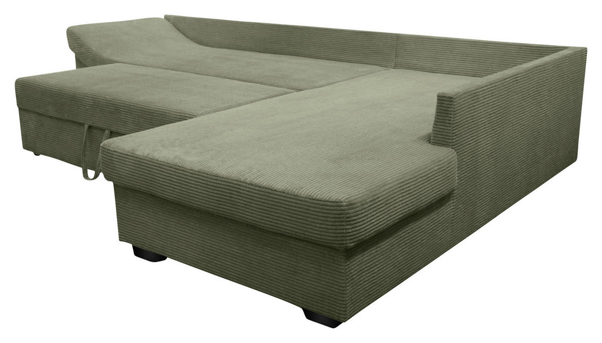 ROHOVÁ SEDAČKA, textil, olivově zelená - černá/šalvějově zelená, Konvenční, dřevo/textil (298/202cm) - Carryhome