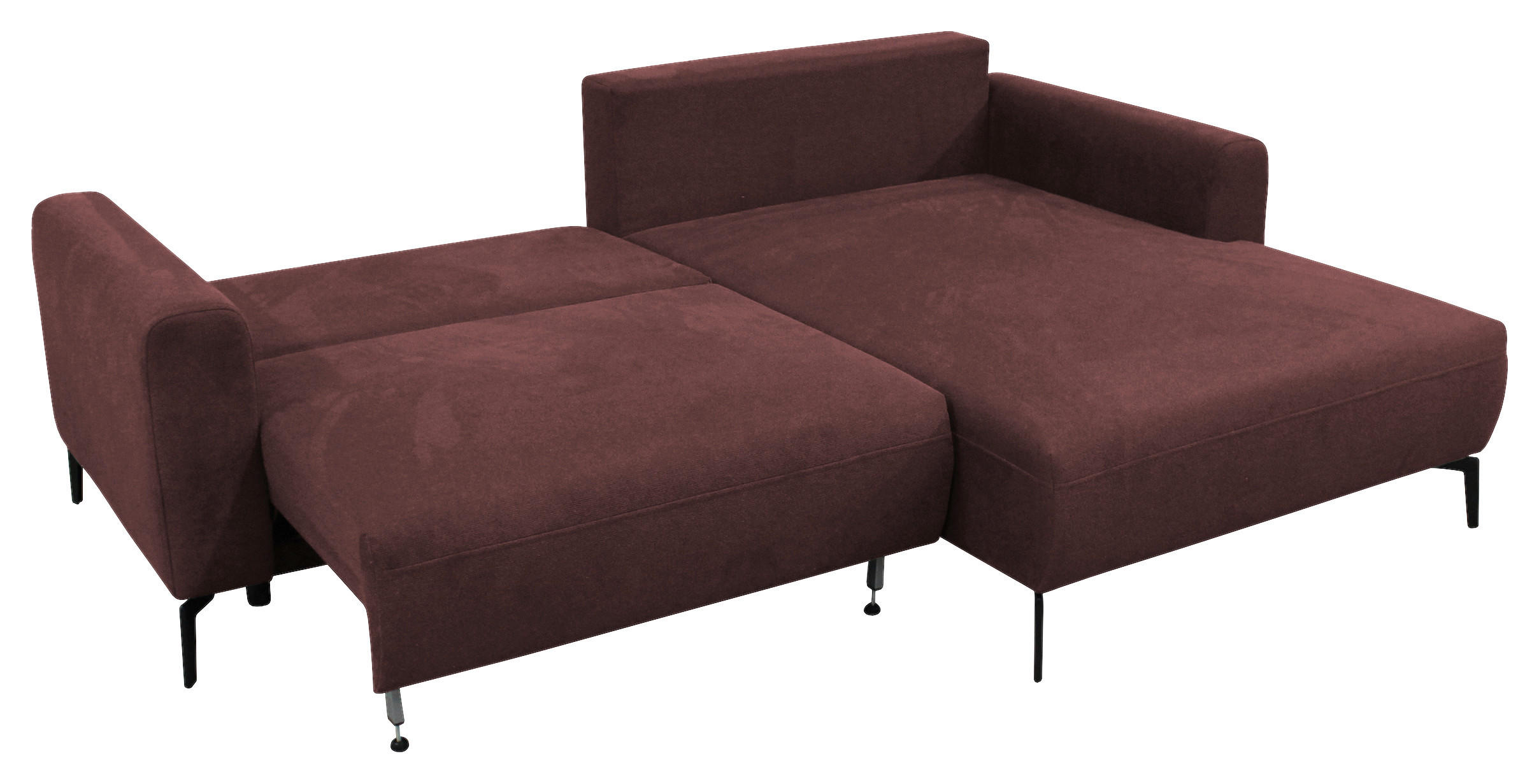 ECKSOFA Rot Flachgewebe  - Rot/Schwarz, Design, Textil/Metall (240/163cm) - MID.YOU