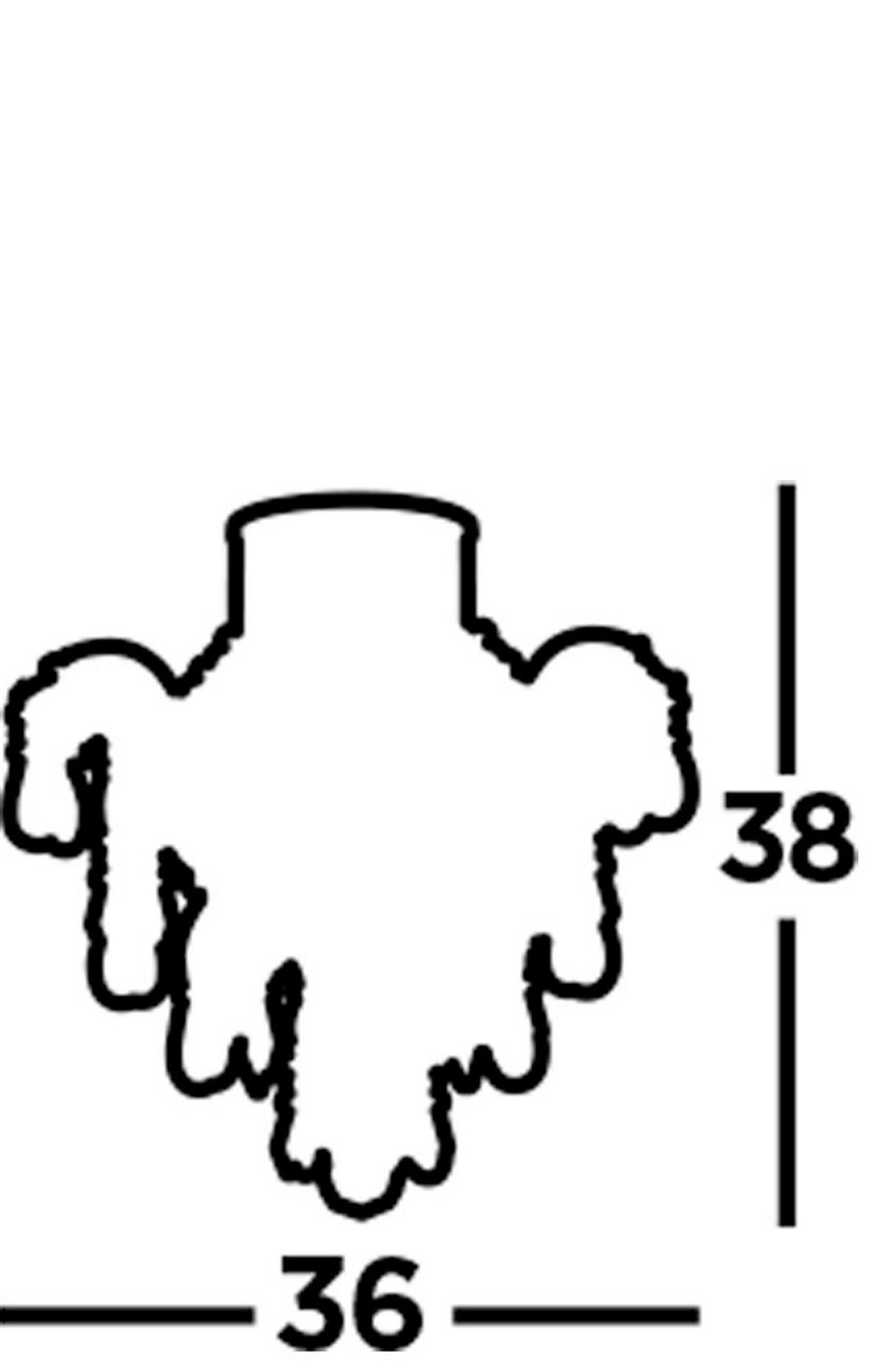 KRONLEUCHTER 36/38/36 cm   - Chromfarben, KONVENTIONELL, Glas/Metall (36/38/36cm)