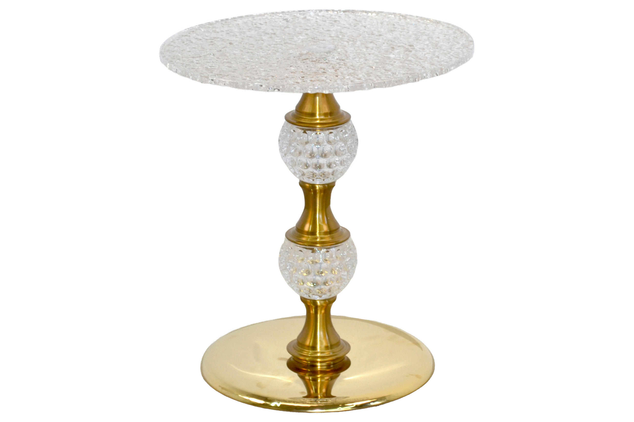 BEISTELLTISCH 45/45/50 cm Chromfarben, Goldfarben rund  - Chromfarben/Goldfarben, Design, Glas/Metall (45/45/50cm) - MID.YOU