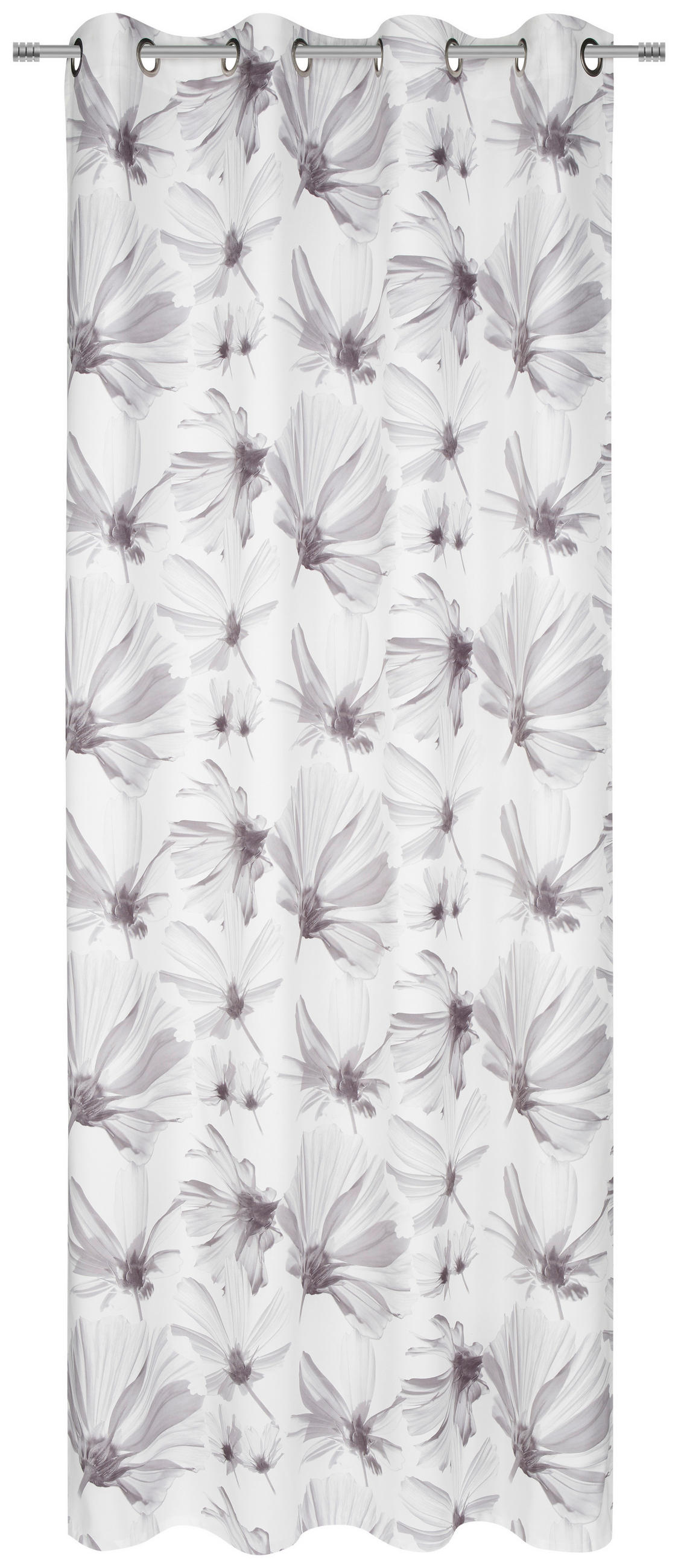 ZÁVĚS S OČKY, neprůsvitné, 140/255 cm - barvy stříbra, Basics, textil (140/255cm) - Ambiente