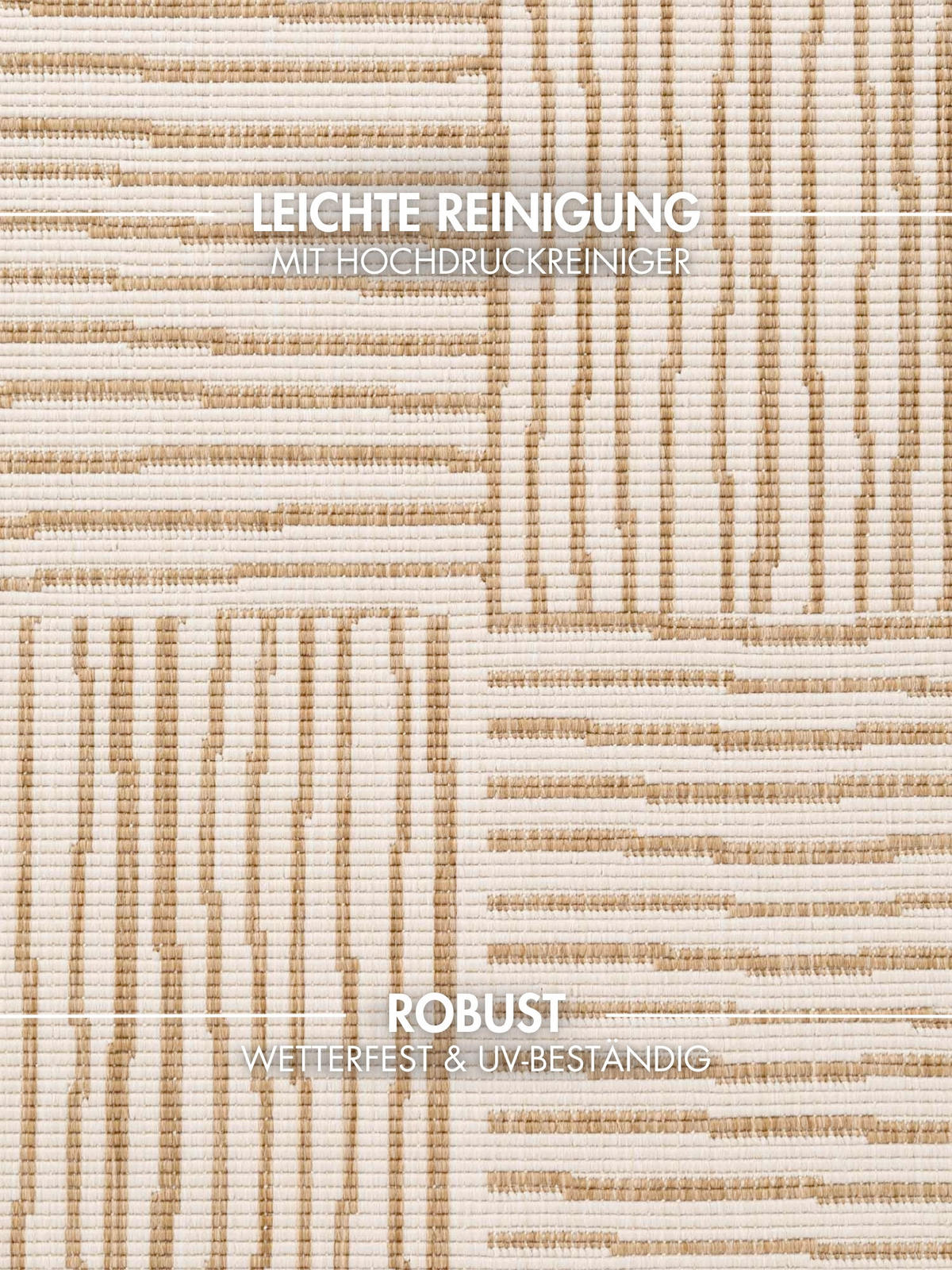 FLACHWEBETEPPICH 120/170 cm Haringey Weiß, Sandfarben rechteckig  - Sandfarben/Weiß, Basics, Kunststoff (120/170cm)