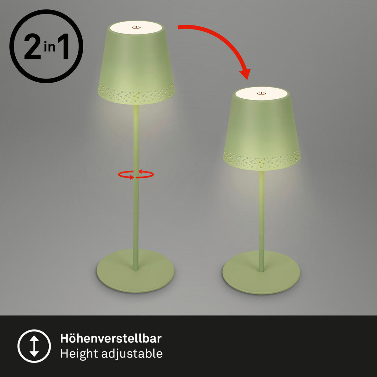 PUNJIVA STONA LAMPA - zelena, Trendi, metal (12/22-38cm)
