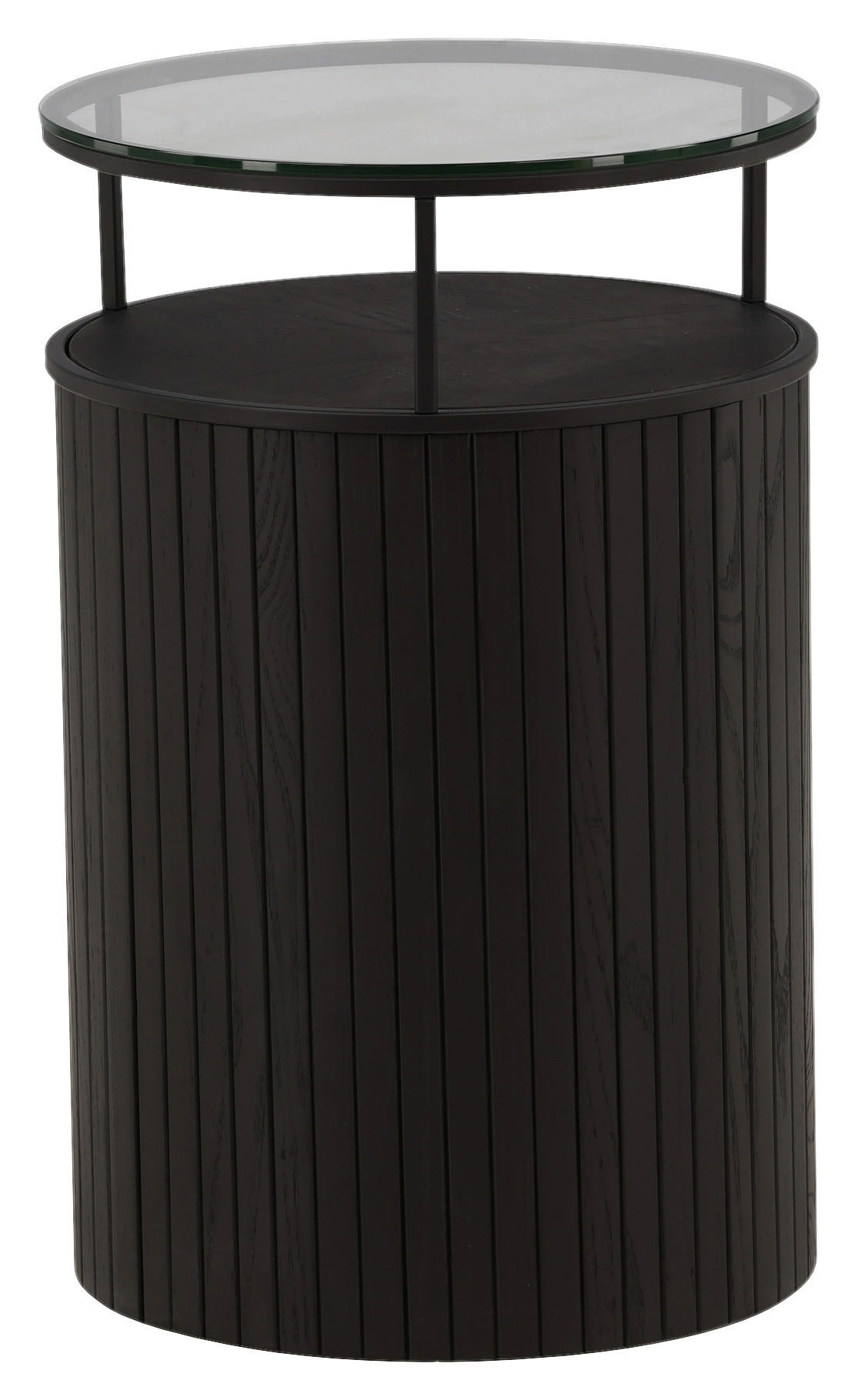 BEISTELLTISCH 37/37/58 cm Esche Schwarz rund  - Schwarz, Design, Glas/Holz (37/37/58cm) - Livetastic