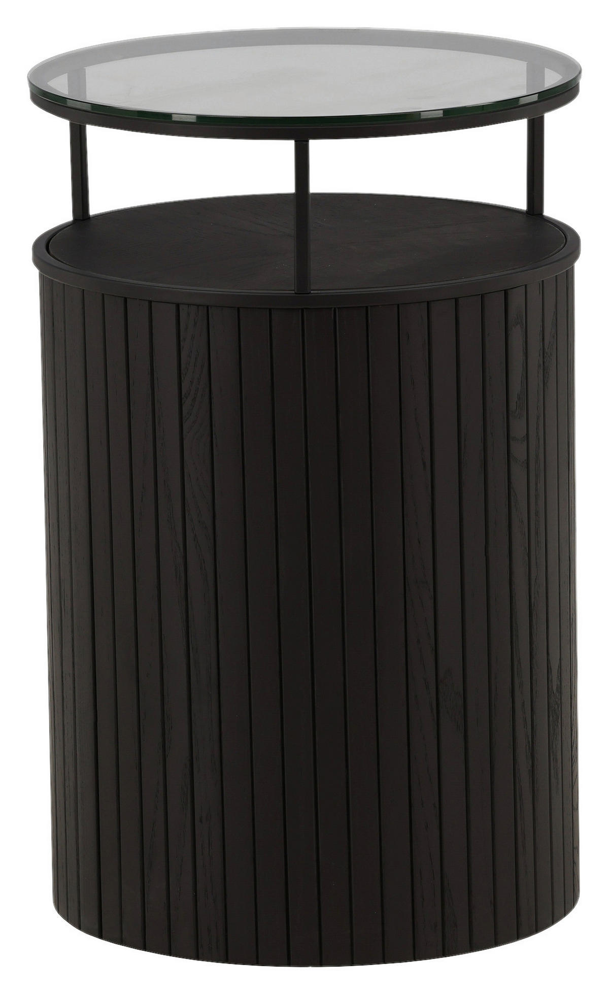 BEISTELLTISCH in Holz, Glas 37/37/58 cm  - Schwarz, Design, Glas/Holz (37/37/58cm) - Livetastic