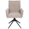 ARMLEHNSTUHL  in Eisen Chenille  - Taupe/Schwarz, Design, Textil/Metall (58/91/58,5cm) - Valnatura