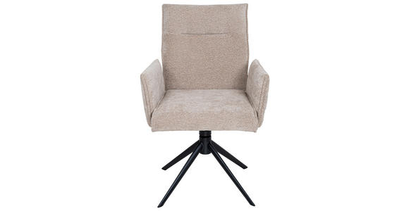 ARMLEHNSTUHL in Eisen Chenille - Taupe/Schwarz, Design, Textil/Metall (58/91/58,5cm) - Valnatura