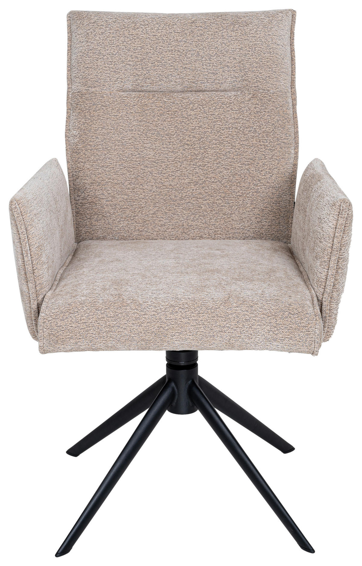 ARMLEHNSTUHL  in Eisen Chenille  - Taupe/Schwarz, Design, Textil/Metall (58/91/58,5cm) - Valnatura