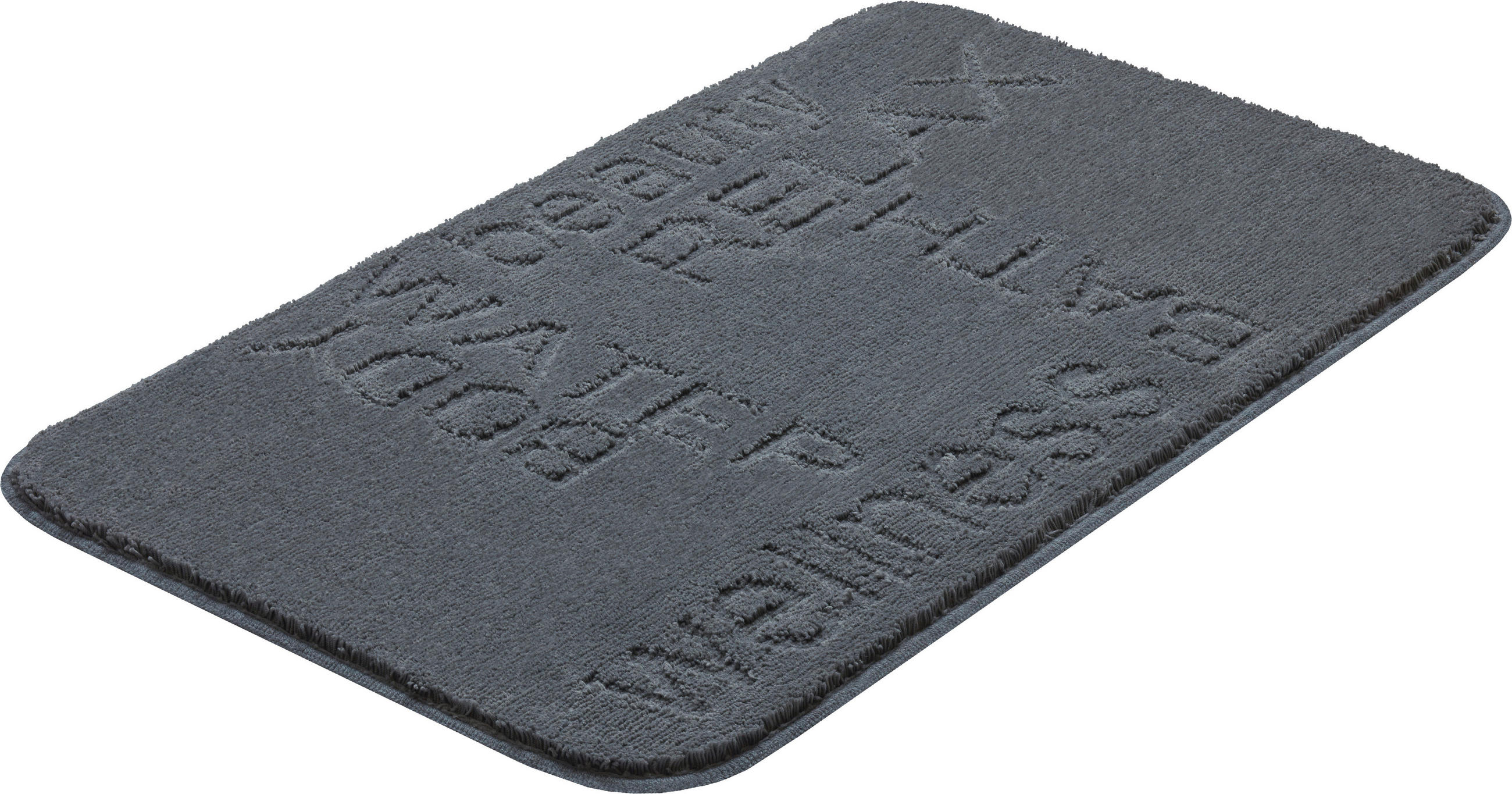 BADEMATTE Anthrazit 65/115 cm  - Anthrazit, Basics, Kunststoff/Textil (65/115cm) - Grund