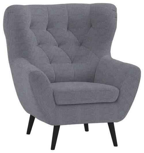 SESSEL in Mikrofaser Grau  - Anthrazit/Schwarz, Design, Holz/Textil (87/101/95cm) - Stylife