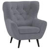 SESSEL in Mikrofaser Grau  - Anthrazit/Schwarz, Design, Holz/Textil (87/101/95cm) - Stylife
