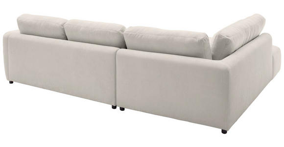 ECKSOFA  in Chenille Platinfarben  224/307 cm  - Platinfarben/Schwarz, KONVENTIONELL, Kunststoff/Textil (224/307cm) - Hom`in