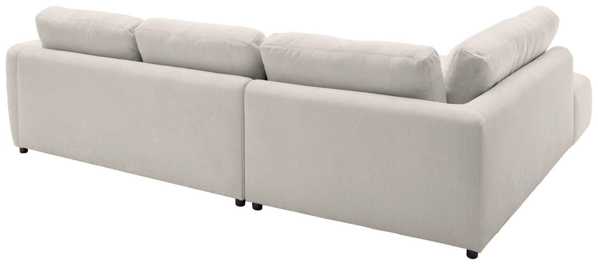 ECKSOFA  in Chenille Platinfarben  224/307 cm  - Platinfarben/Schwarz, KONVENTIONELL, Kunststoff/Textil (224/307cm) - Hom`in