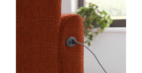 ECKSOFA in Flachgewebe Rostfarben 191/252 cm - Rostfarben/Schwarz, Design, Textil/Metall (191/252cm) - Dieter Knoll