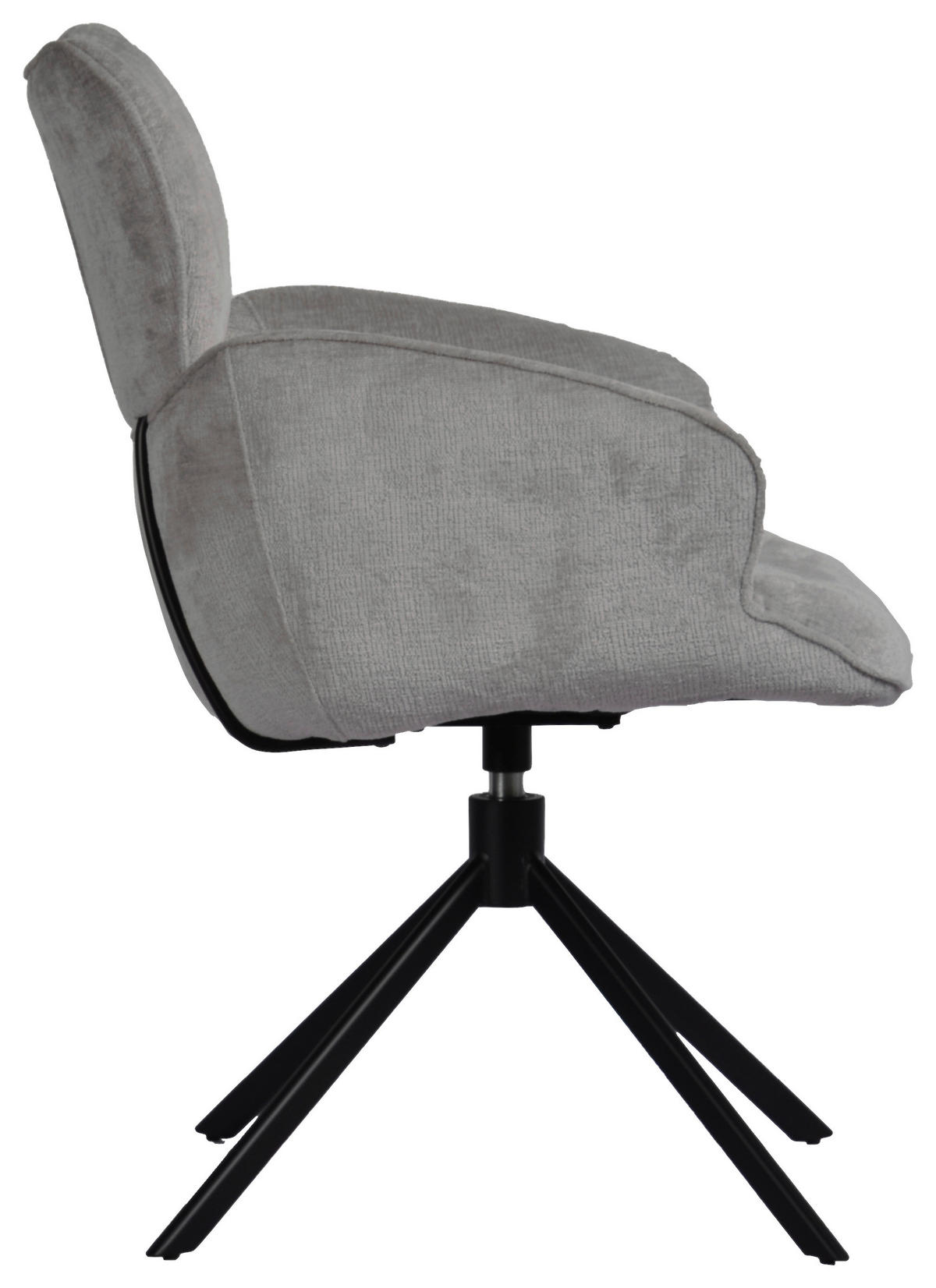 ARMLEHNSTUHL  in Eisen Webstoff  - Schwarz/Grau, Design, Textil/Metall (58/89/64cm) - Novel
