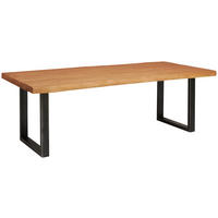 VRTNA MIZA les, kovina barva tikovine  - barva tikovine/črna, Natur, kovina/les (220/90/75cm) - Ambia Garden