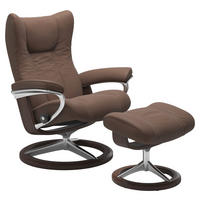 RELAXSESSELSET in Holz, Metall, Leder Alufarben, Dunkelbraun  - Wengefarben/Dunkelbraun, Design, Leder/Holz (75/101/71cm) - Stressless