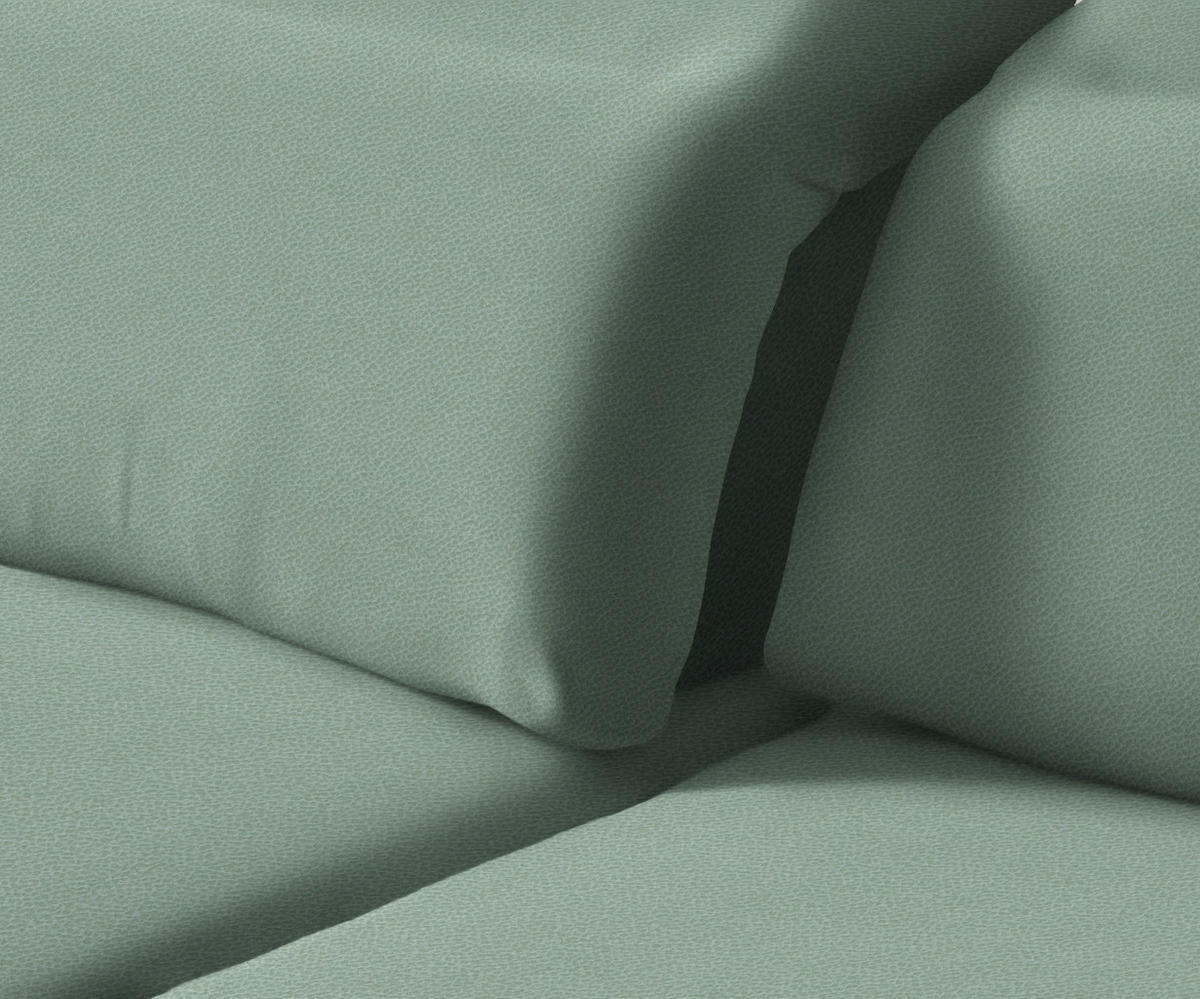 ECKSOFA in Flachgewebe Mintgrün  - Schwarz/Mintgrün, Design, Textil/Metall (180/289cm) - Stylife