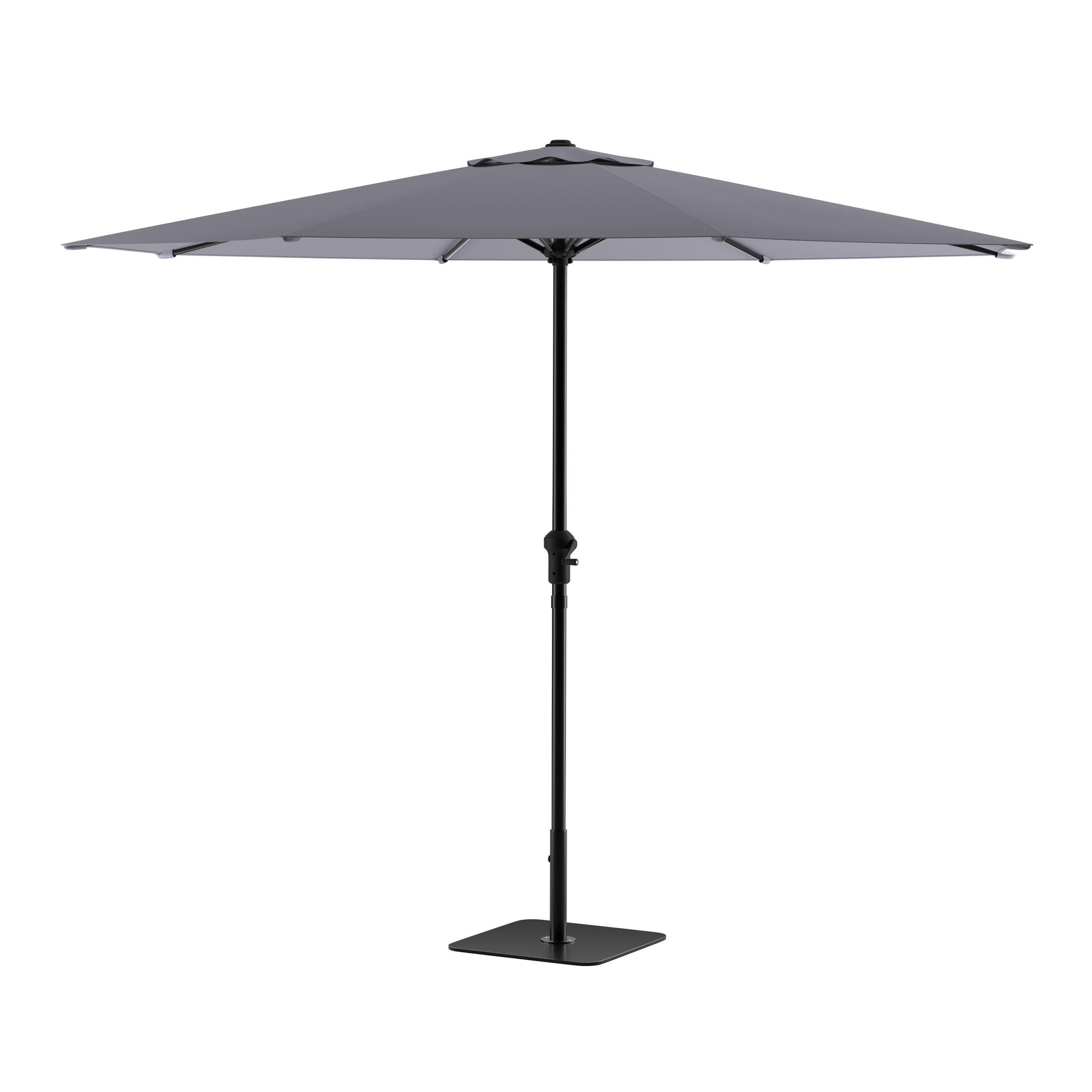 SONNENSCHIRM 250 cm Hellgrau, Dunkelgrau  - Dunkelgrau/Hellgrau, MODERN, Textil/Metall (250cm) - Ambia Garden