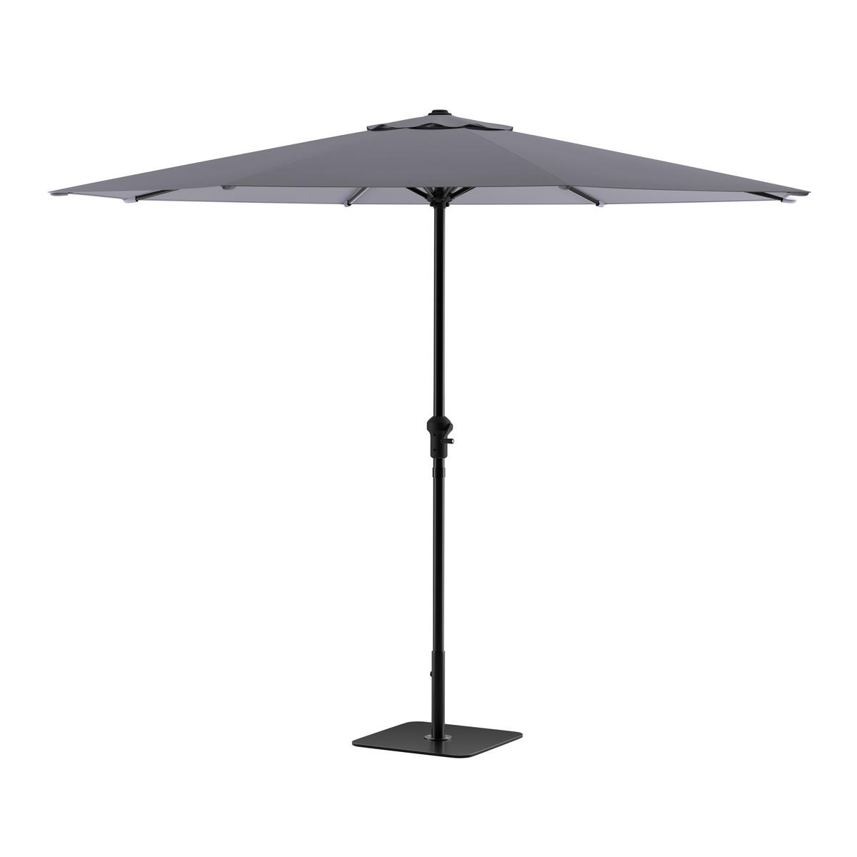 SONNENSCHIRM 250 cm Hellgrau, Dunkelgrau  - Dunkelgrau/Hellgrau, MODERN, Textil/Metall (250cm) - Ambia Garden