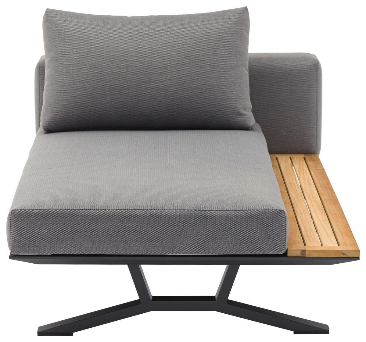 LOUNGEGARNITUR Teakholz massiv Aluminium  - Anthrazit/Naturfarben, Design, Holz/Textil (172/97/25cm) - Amatio
