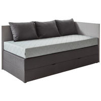 BOXSPRINGBETT 100/200 cm  in Hellgrau, Dunkelgrau  - Dunkelgrau/Hellgrau, KONVENTIONELL, Holz/Holzwerkstoff (100/200cm) - Xora