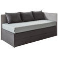 BOXSPRINGBETT 100/200 cm  in Hellgrau, Dunkelgrau  - Dunkelgrau/Hellgrau, KONVENTIONELL, Holz/Holzwerkstoff (100/200cm) - Xora