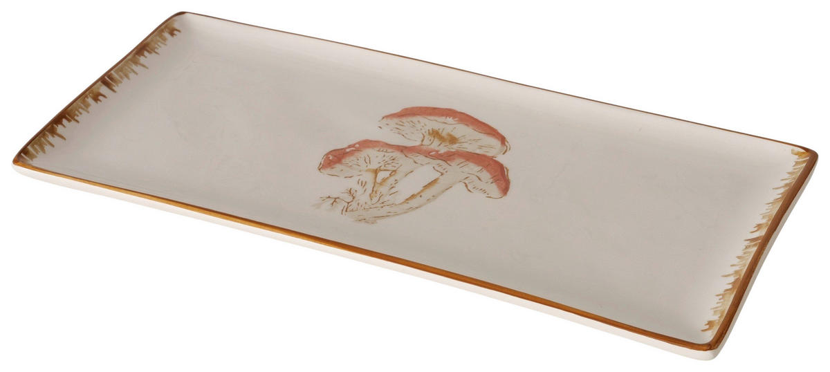 SERVIERPLATTE  - Braun/Weiß, LIFESTYLE, Keramik (35/16/2,5cm)