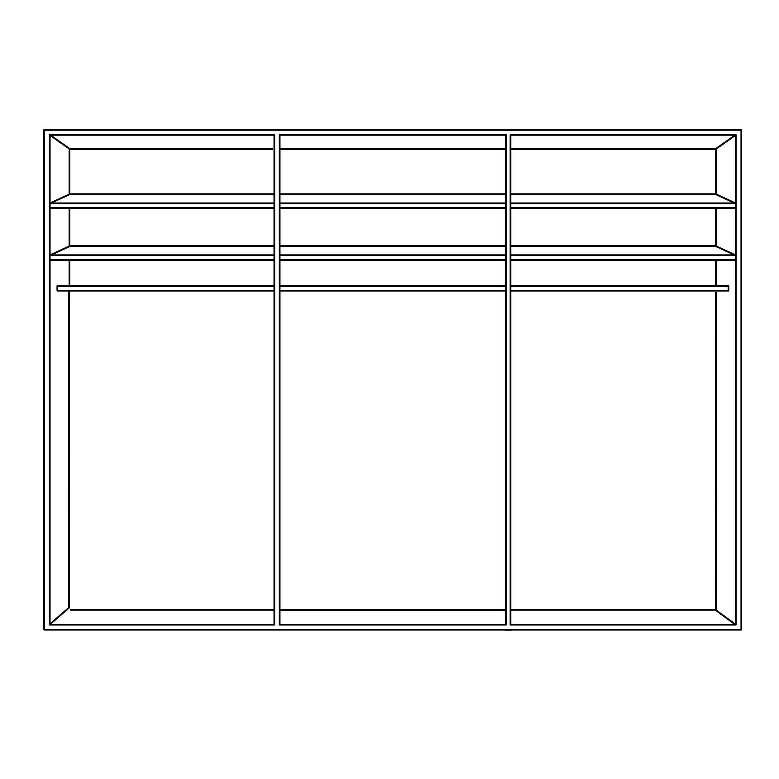 Thumbnail - Moderano Schwebetürenschrank Sinfonie Plus, Eiche, Hellbraun, Holzwerkstoff, 6 Fächer, 280x222x68 cm, Blauer Engel, Gold...